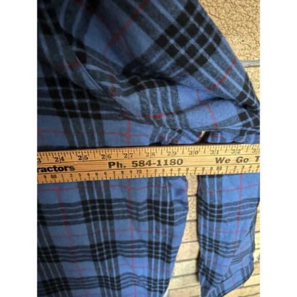 NEW LL Bean Traditional Fit Flannel Plaid Men's 3X Blue Black Red Morgan 228061 - Picture 4 of 5